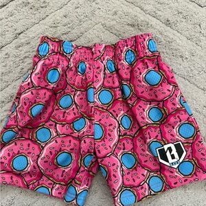 Baseball Lifestyle 101 Vibrant Pink Donut Pattern Kids Shorts